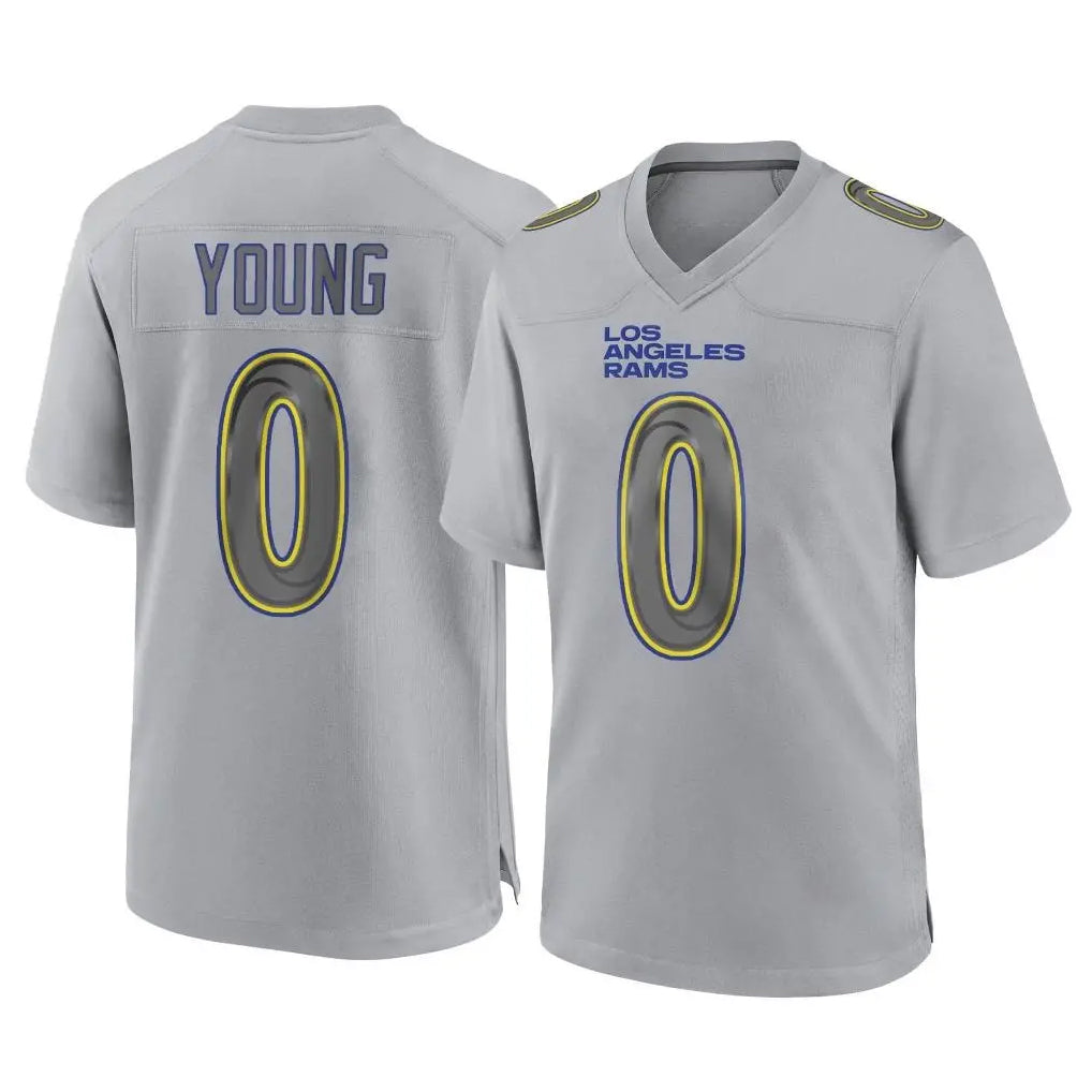 LA.Rams #0 Byron Young Player Gray Atmosphere Fashion Home Game Ldoa Stitched Jerseys