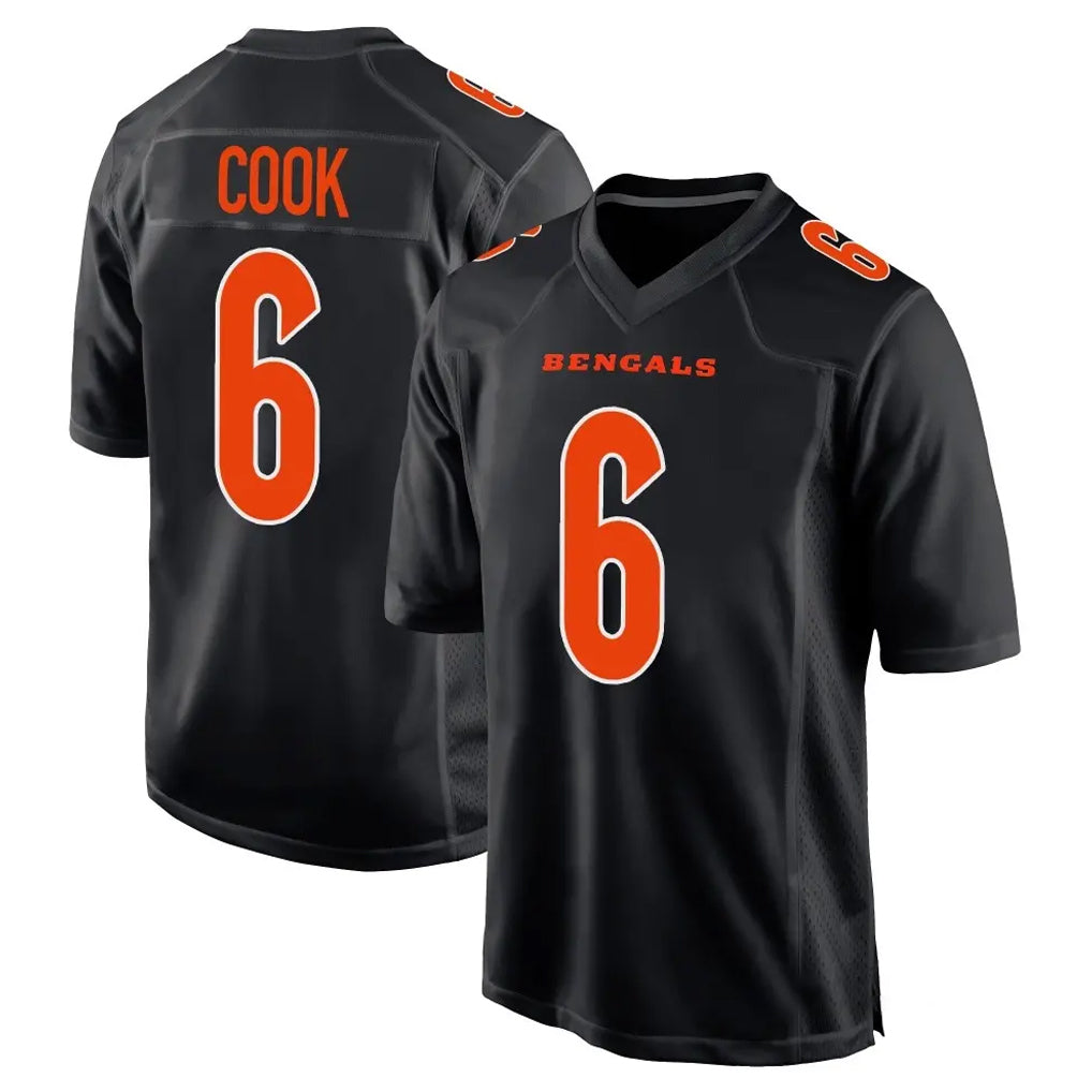 C.Bengals #6 Brian Cook Player Black Fashion Game Ldoa Stitched Jerseys