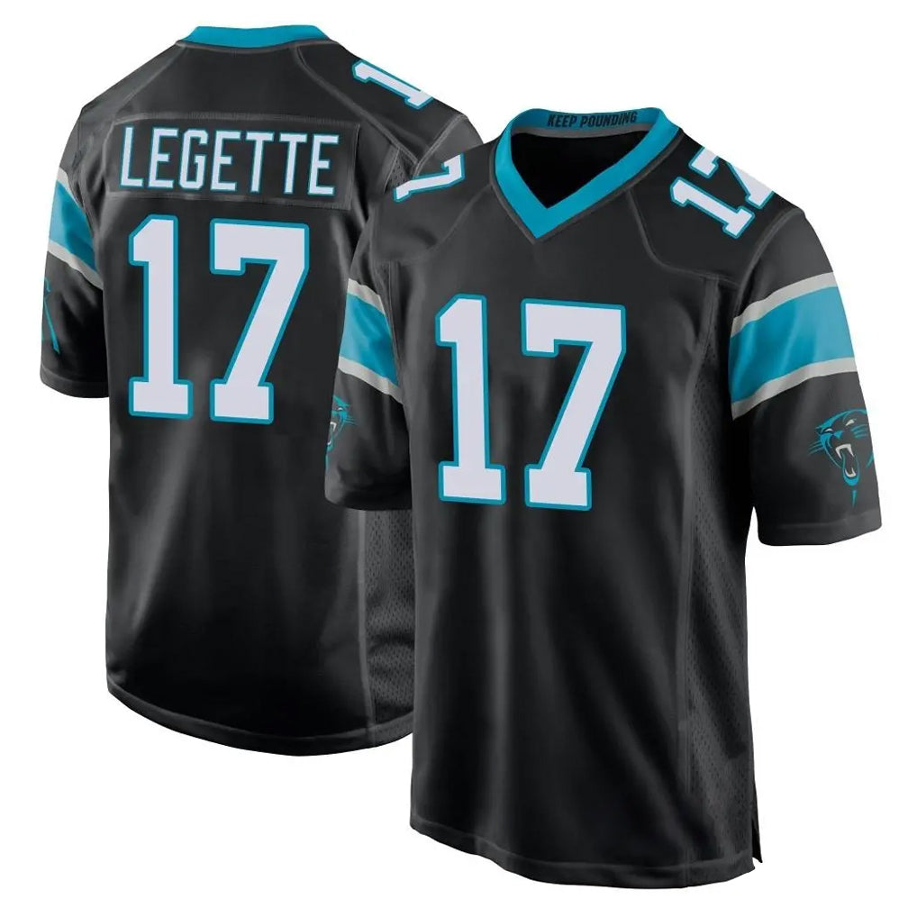 C.Panthers #17 Xavier Legette Player Black Game Ddoa Ldoa Stitched Jerseys