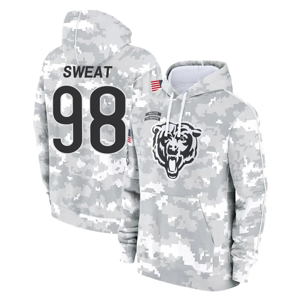 C.Bears #98 Montez Sweat Player Arctic Camo Salute to Service Pullover Hoodies Limited Ldoa Stitched Jerseys