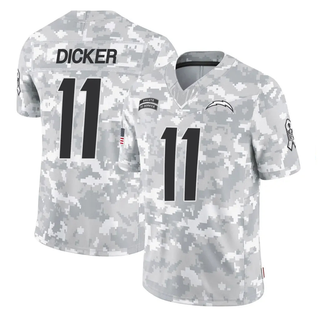 LA.Chargers #11 Cameron Dicker Player Arctic Camo Salute To Service Limited Game Ldoa Stitched Jerseys