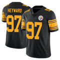 P.Steelers #97 Cameron Heyward Player Black Limited Color Rush Home Game Ldoa Stitched Jerseys