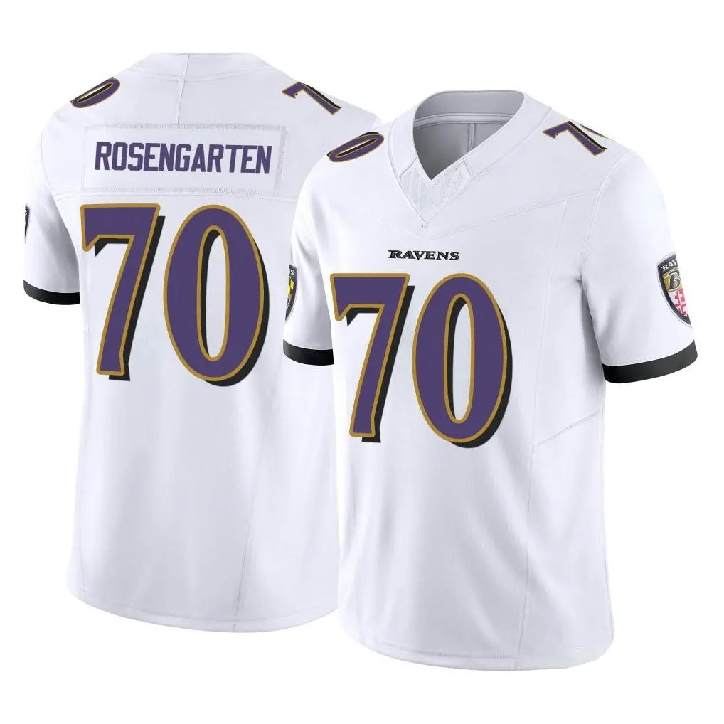 B.Ravens #70 Roger Rosengarten Player White Vapor F.U.S.E. Limited Home Game Ldoa Stitched Jerseys