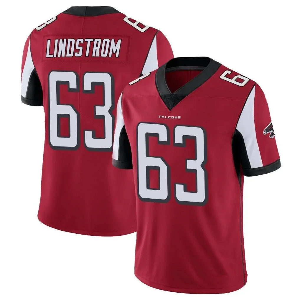 A.Falcons #63 Chris Lindstrom Player Red Color Vapor Untouchable Limited Home Game Ldoa Stitched Jerseys