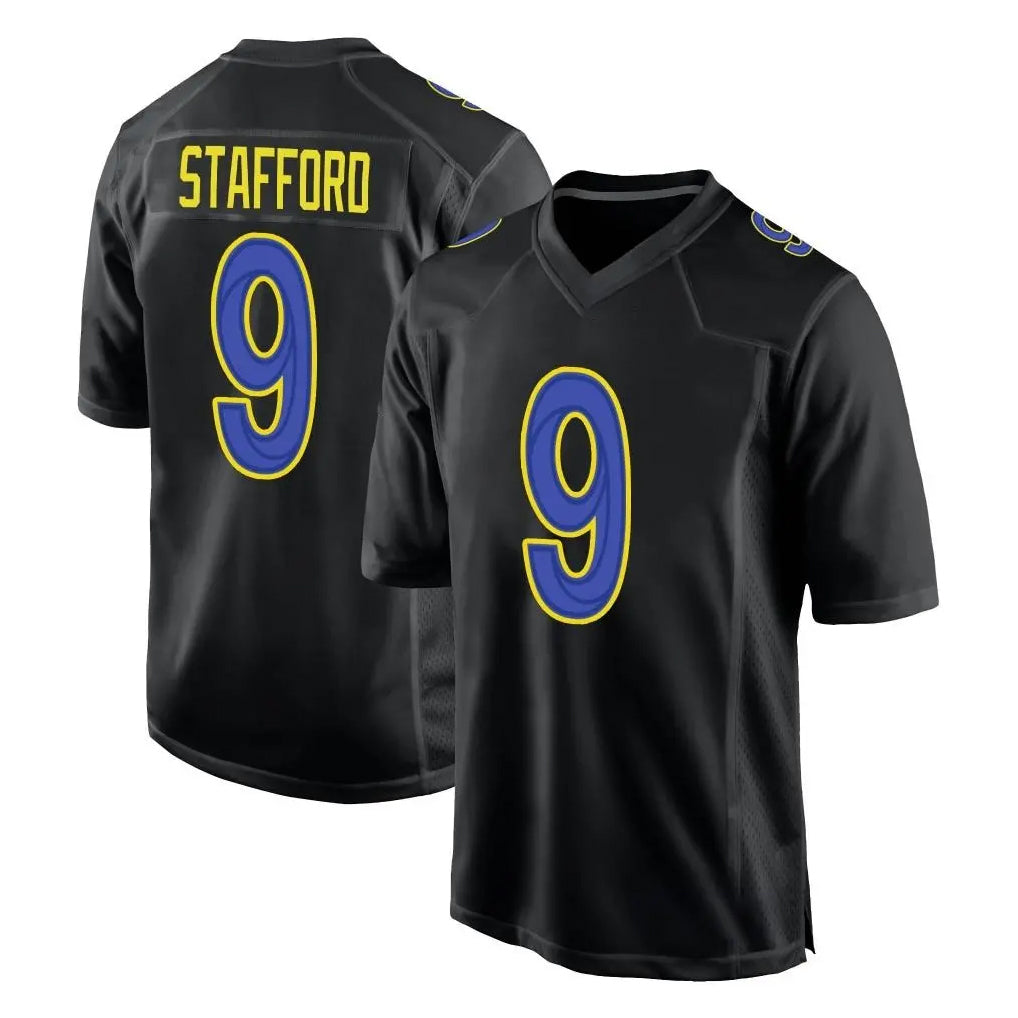 LA.Rams #9 Matthew Stafford Player Black Fashion Limited Home Game Ldoa Stitched Jerseys