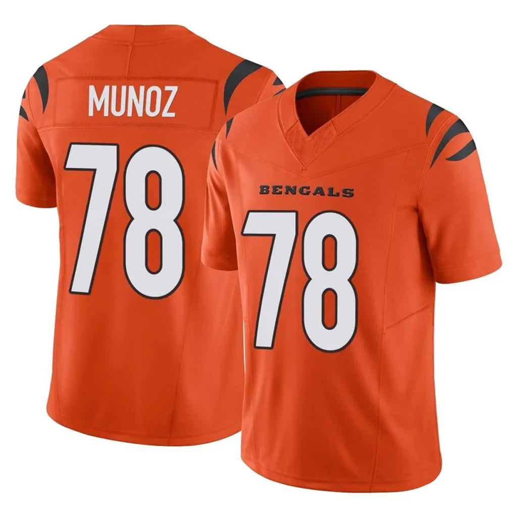 C.Bengals #78 Anthony Munoz Player Orange Vapor F.U.S.E. Limited Home Game Ldoa Stitched Jerseys