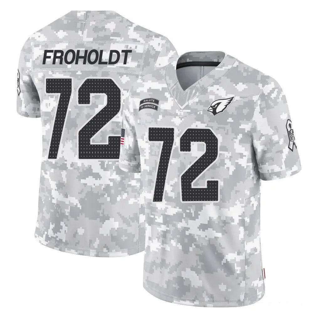 A.Cardinals #72 Hjalte Froholdt Player Arctic Camo Limited Salute To Service Home Game Ldoa Stitched Jerseys