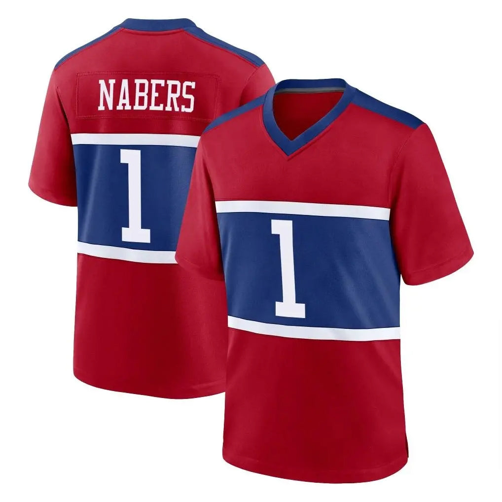 NY.Giants #1 Malik Nabers Player Red Century Home Game Ldoa Stitched Jerseys