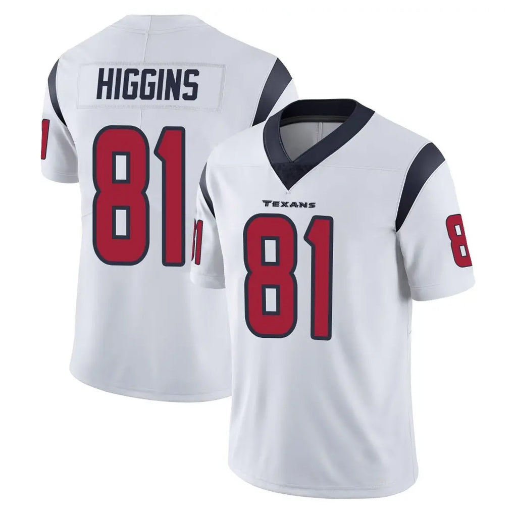 H.Texans #81 Jayden Higgins Player White Limited Vapor Untouchable Home Game Ldoa Stitched Jerseys