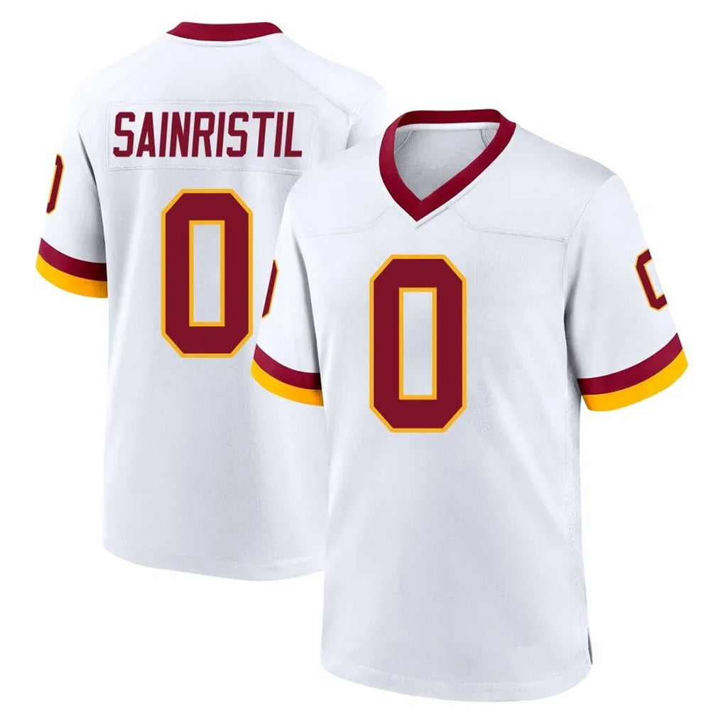 W.Commanders #0 Mike Sainristil Player White Home Game Ldoa Stitched Jerseys
