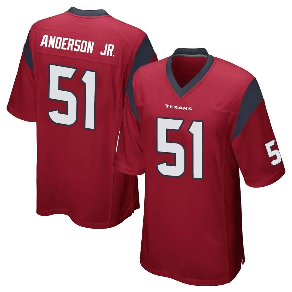 H.Texans #51 Will Anderson Jr. Player Red Home Game Ldoa Stitched Jerseys