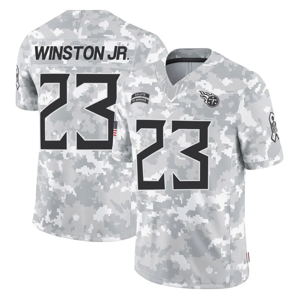 T.Titans #23 Kevin Winston Jr. Player Arctic Camo Limited Salute to Service Home Game Ldoa Stitched Jerseys