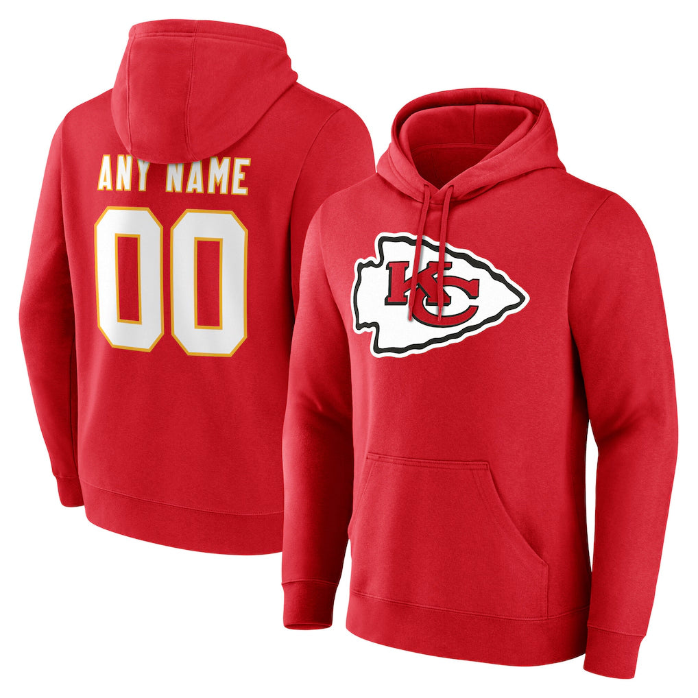 Custom KC.Chiefs Red LoGo Pullover Hoodies Limited Any Name & Numbers Ldoa Stitched Jerseys