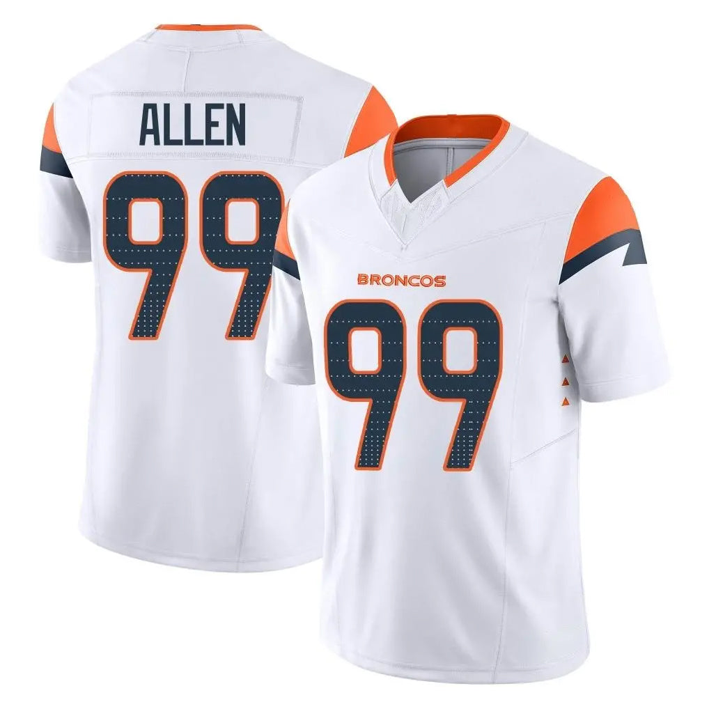 D.Broncos #99 Zach Allen Player White Limited Vapor F.U.S.E. Home Game Ldoa Stitched Jerseys