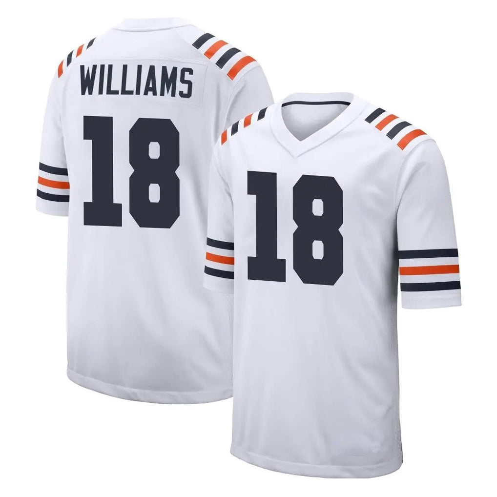 C.Bears #18 Caleb Williams Player White Classic Home Game Ldoa Stitched Jerseys