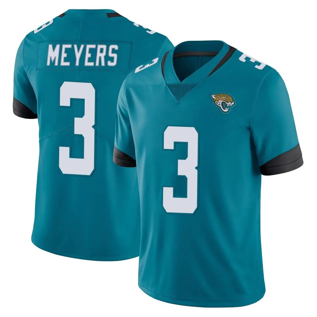 J.Jaguars #3 Jakobi Meyers Player Teal Vapor Untouchable Limited Home Game Ldoa Stitched Jerseys