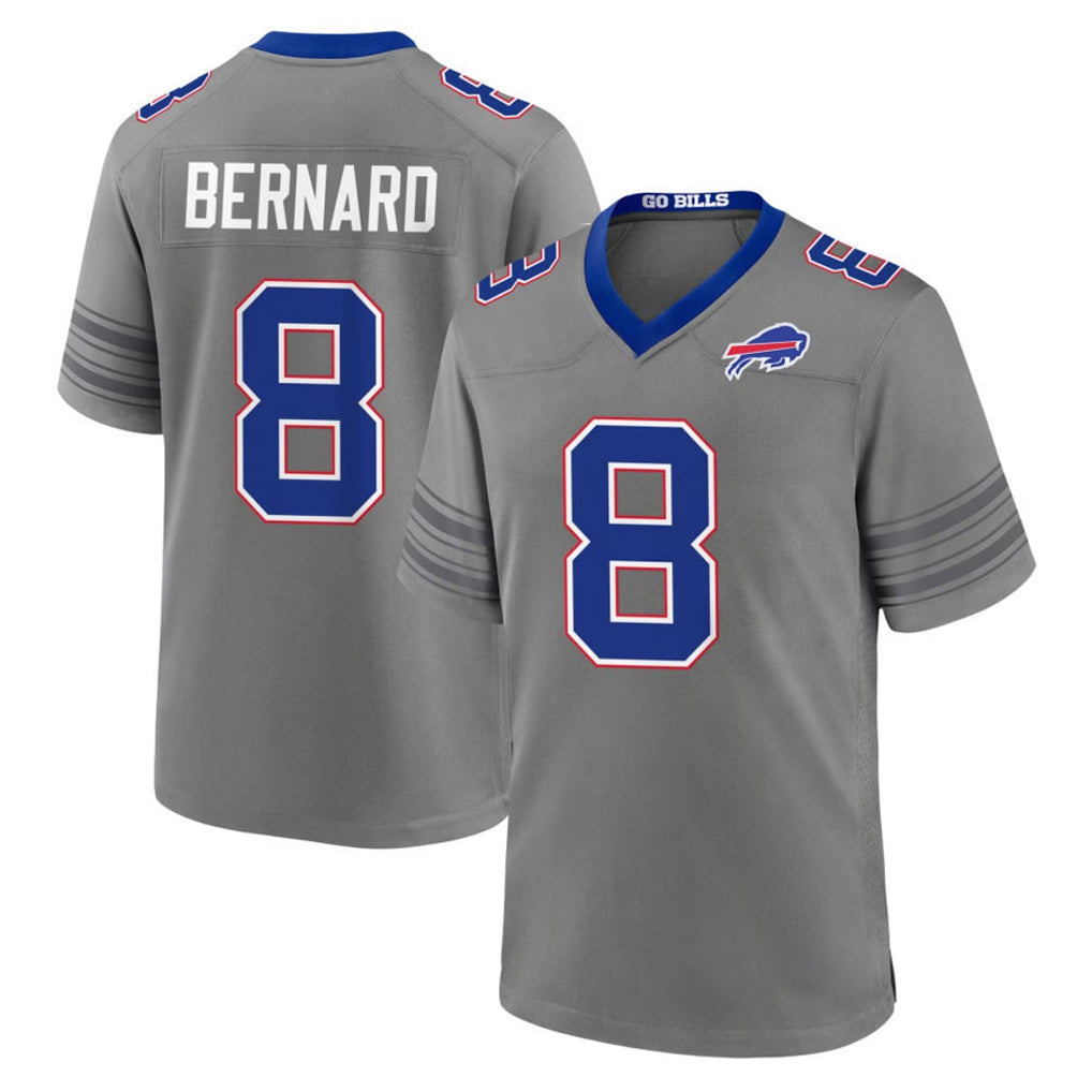 B.Bills #8 Terrel Bernard Player Gray Nickel City Home Game Xdoa Stitched Jerseys