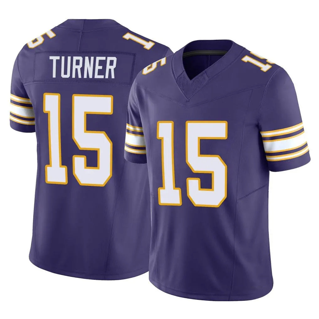 M.Vikings #15 Dallas Turner Player Purple Limited Classic Vapor F.U.S.E. Home Game Ldoa Stitched Jerseys