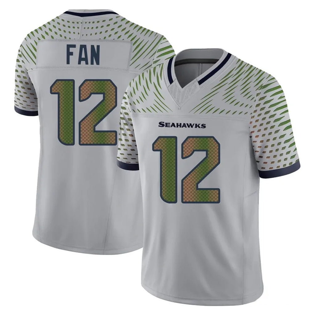 S.Seahawks #12 12th Fan Player Grey Limited 2025 Rivalries Collection Home Game Ldoa Stitched Jerseys
