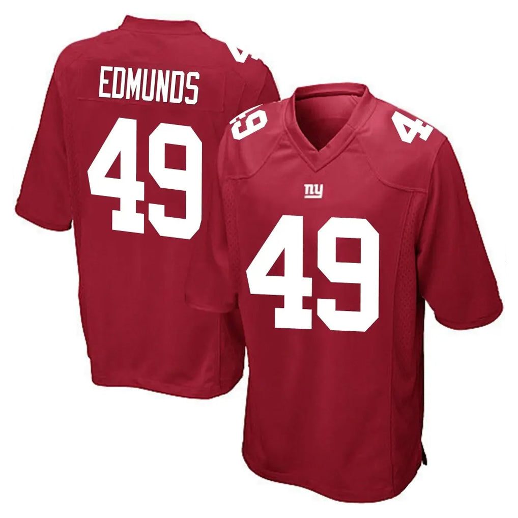 NY.Giants #49 Tremaine Edmunds Player Red Home Game Ldoa Stitched Jerseys