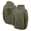 LA.Rams #5 Kamren Kinchens Player Olive Salute to Service Pullover Hoodies Limited Ldoa Stitched Jerseys