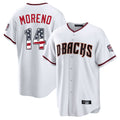 A.Diamondbacks #14 Gabriel Moreno Player White USA 250 Fourth of July Home Game Ldoa Stitched Jerseys