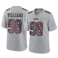 SF.49ers #98 Mykel Williams Player Gray Atmosphere Fashion Home Game Ldoa Stitched Jerseys