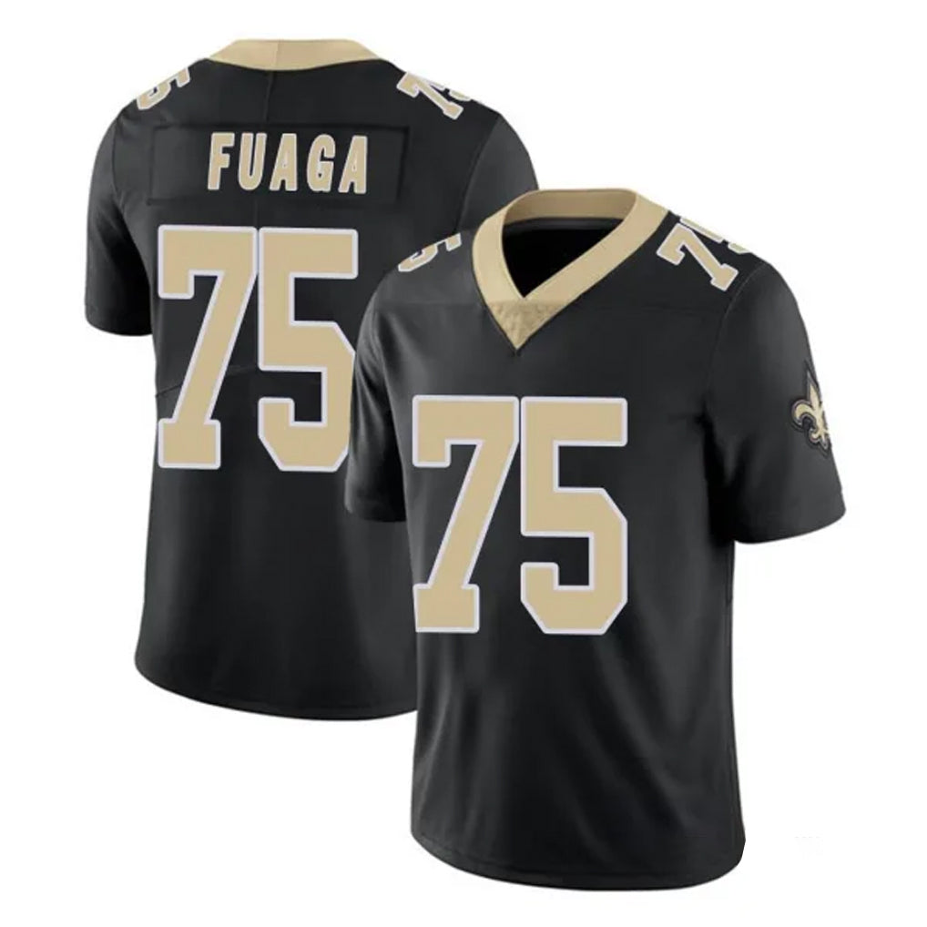 NO.Saints #75 Taliese Fuaga Player Black Limited Vapor Untouchable Home Game Ldoa Stitched Jerseys