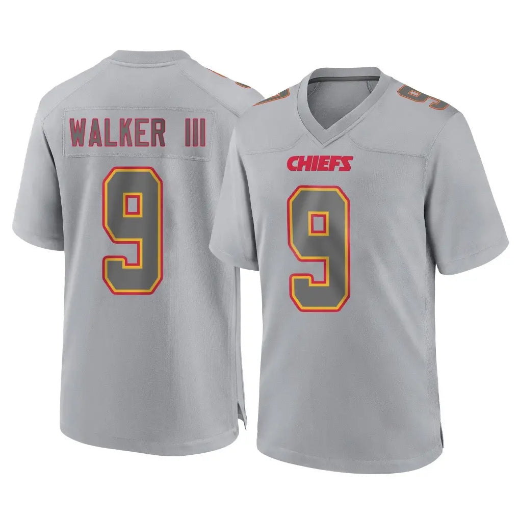 KC.Chiefs #9 Kenneth Walker III Player Gray Atmosphere Fashion Game Ldoa Stitched Jerseys