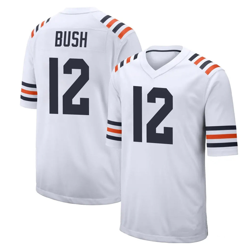 C.Bears #12 Devin Bush Player White Classic Home Game Ldoa Stitched Jerseys