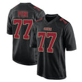 SF.49ers #77 Dominick Puni Player Black Fashion Home Game Ldoa Stitched Jerseys