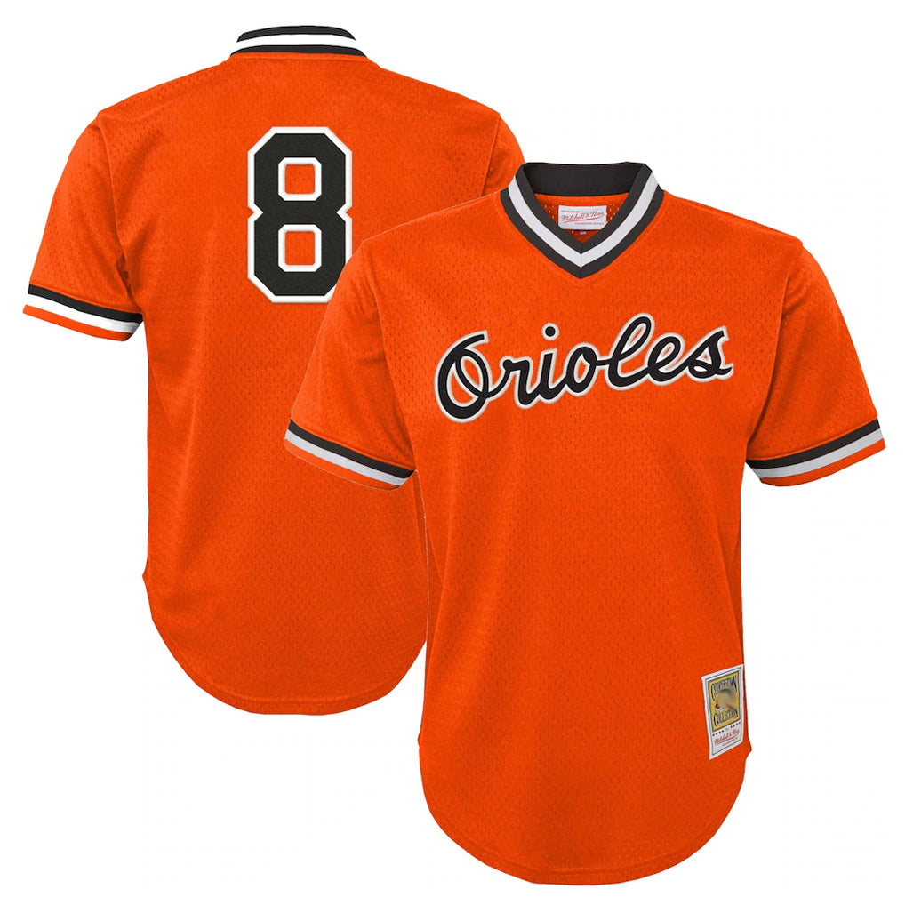 B.Orioles #8 Cal Ripken Player Orange Mitchell & Ness Cooperstown Collection Mesh T-shirt Game Ldoa Stitched Jerseys