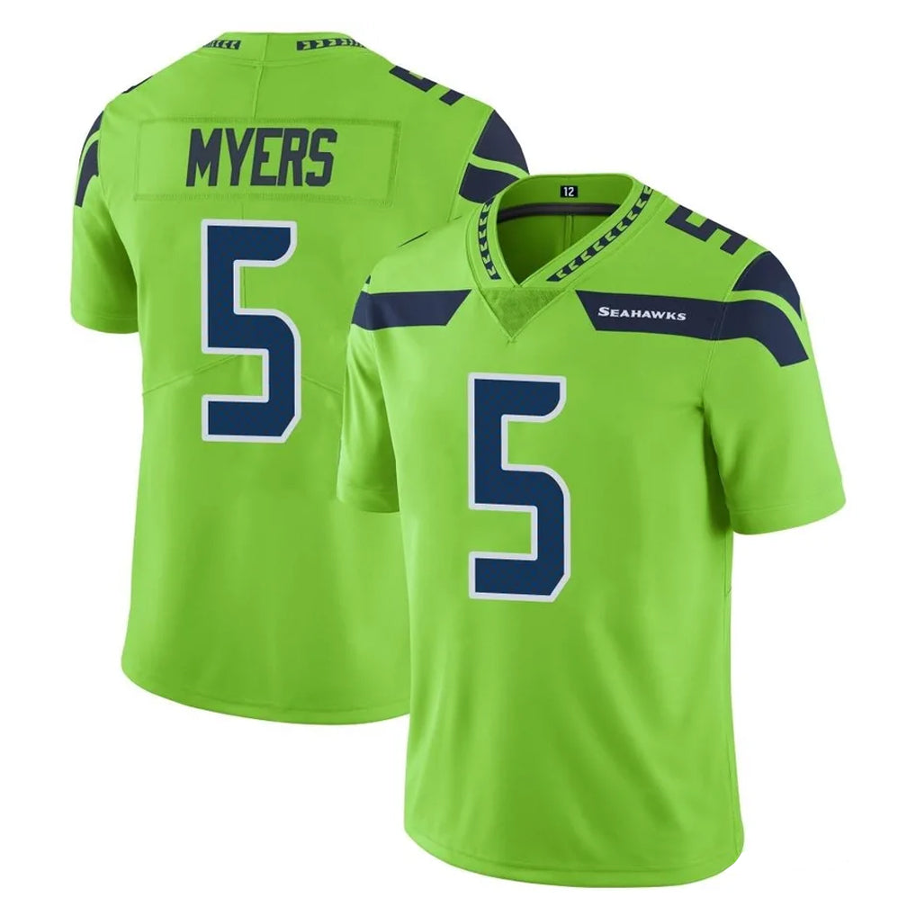 S.Seahawks #5 Jason Myers Player Green Limited Color Rush Home Game Ldoa Stitched Jerseys
