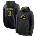 M.Dolphins #3 Chris Johnson Player Black Salute to Service Hoodies Limited Game Ldoa Stitched Jerseys
