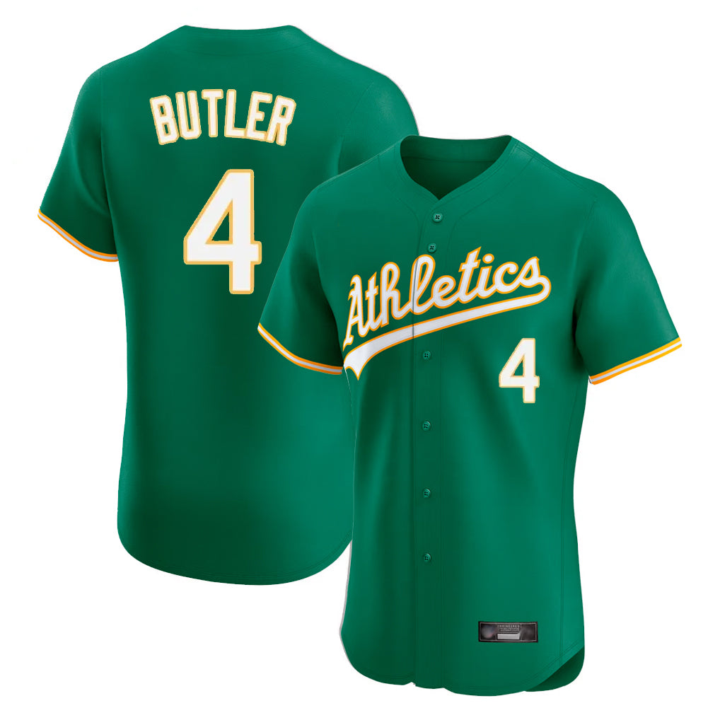 Athletics #4 Lawrence Butler Player Kelly Green Limited Elite Home Game Ldoa Stitched Jerseys