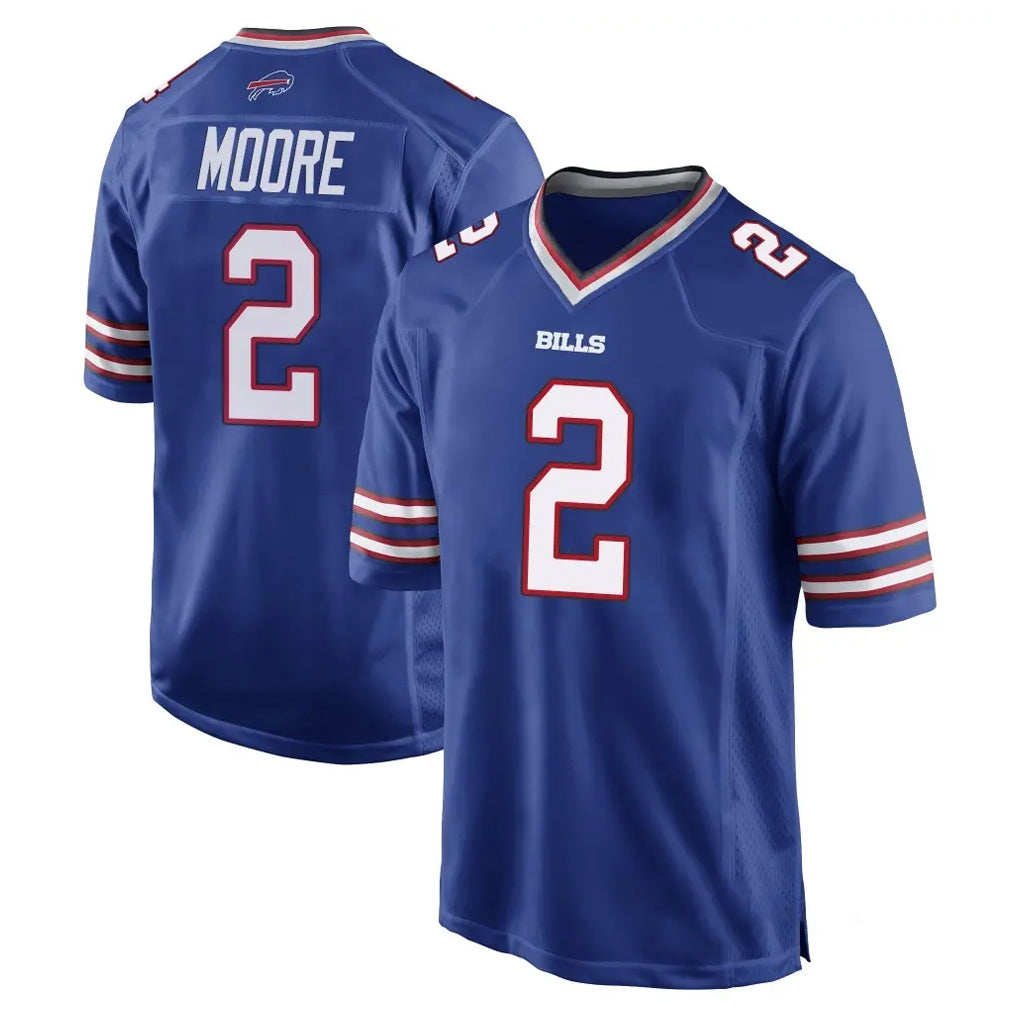 B.Bills #2 DJ Moore Player Royal Home Game Xdoa Stitched Jerseys