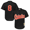 B.Orioles #8 Cal Ripken Player Black Mitchell & Ness 1997 Cooperstown Mesh Game Ldoa Stitched Jerseys