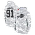 B.Bills #91 Ed Oliver Player Arctic Camo Salute to Service Hoodies Ldoa Stitched Jerseys