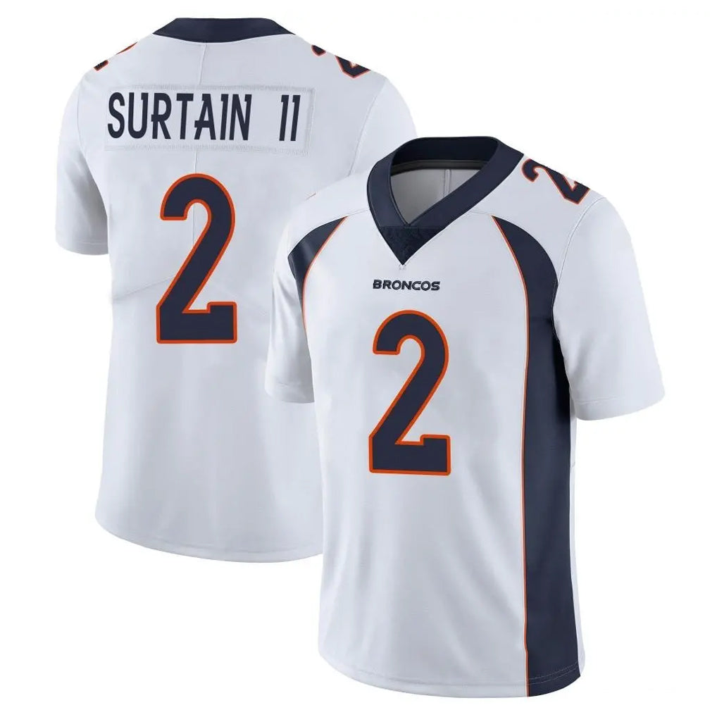 D.Broncos #2 Pat Surtain II Player White Vapor Untouchable Limited Home Game Ldoa Stitched Jerseys