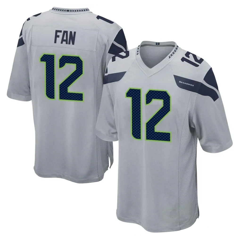 S.Seahawks #12 12th Fan Player Gray Home Game Ldoa Stitched Jerseys