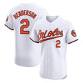 B.Orioles #2 Gunnar Henderson Player White Limited Elite Home Game Ldoa Stitched Jerseys