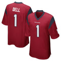 H.Texans #1 Tank Dell Player Red Home Game Ldoa Stitched Jerseys