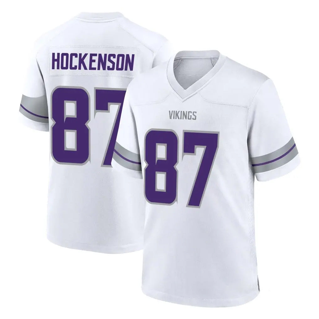 M.Vikings #87 T.J. Hockenson Player White Alternate Home Game Ldoa Stitched Jerseys