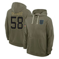 C.Panthers #58 Bobby Okereke Player Olive Salute to Service Hoodies Game Ldoa Stitched Jerseys