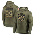 B.Ravens #89 Mark Andrews Ioane Player Olive Salute to Service Pullover Hoodie Ldoa Stitched Jerseys