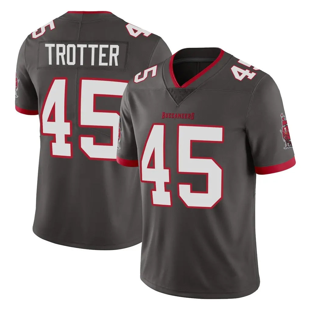TB.Buccaneers #45 Josiah Trotte Player Pewter Limited Alternate Vapor Home Game Ldoa Stitched Jerseys