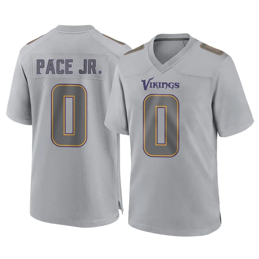 M.Vikings #0 Ivan Pace Jr. Player Gray Atmosphere Fashion Home Game Ldoa Stitched Jerseys