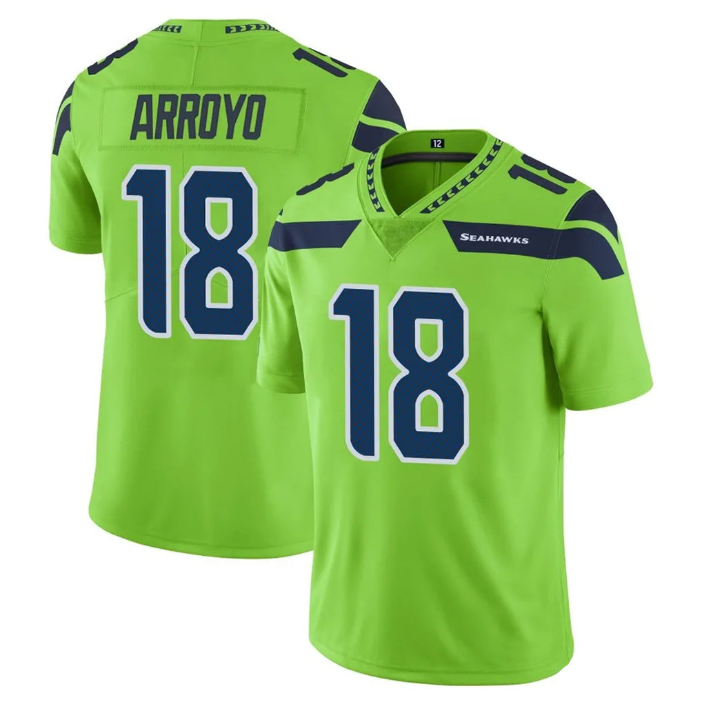 S.Seahawks #18 Elijah Arroyo Player Green Limited Color Rush Home Game Ldoa Stitched Jerseys