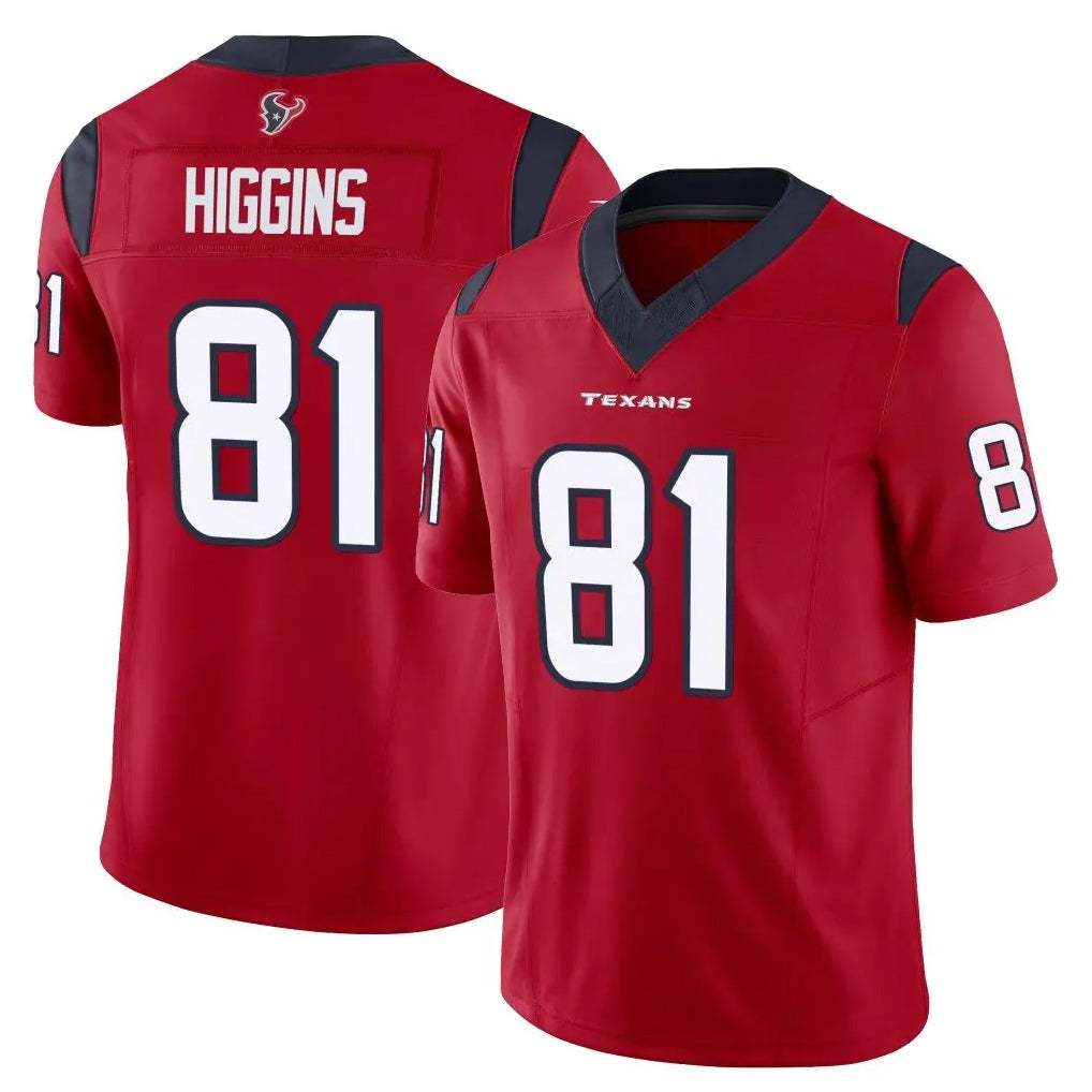 H.Texans #81 Jayden Higgins Player Red Limited Vapor F.U.S.E. Home Game Ldoa Stitched Jerseys