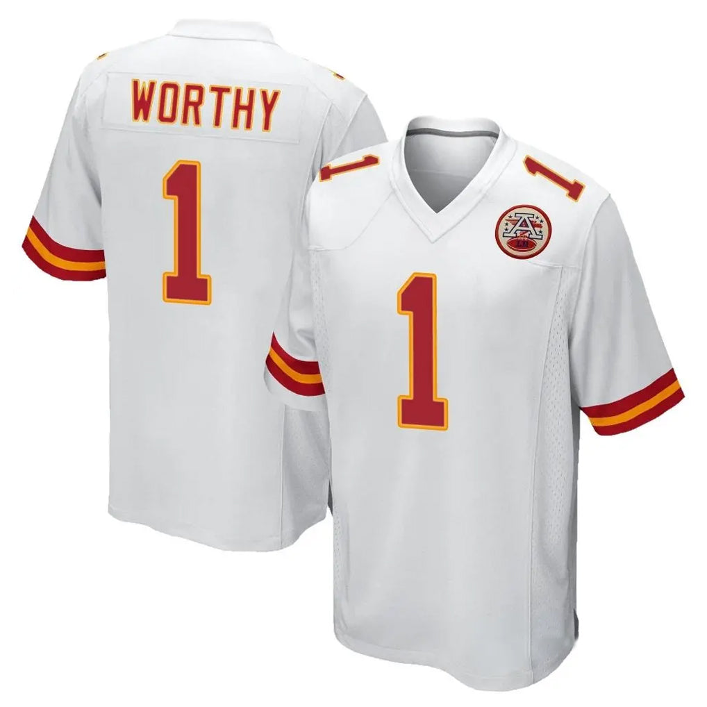 KC.Chiefs #1 Xavier Worthy Player White Home Game Ldoa Stitched Jerseys